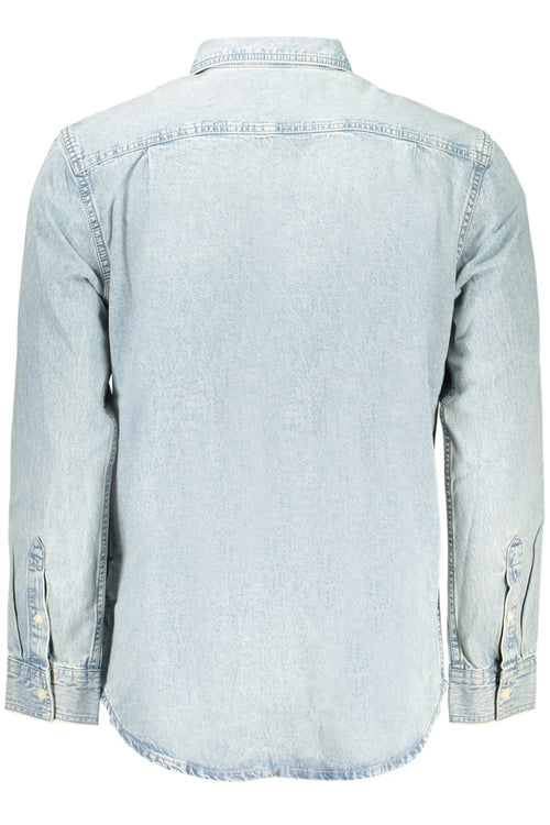 CALVIN KLEIN CAMICIA MANICHE LUNGHE UOMO AZZURRO