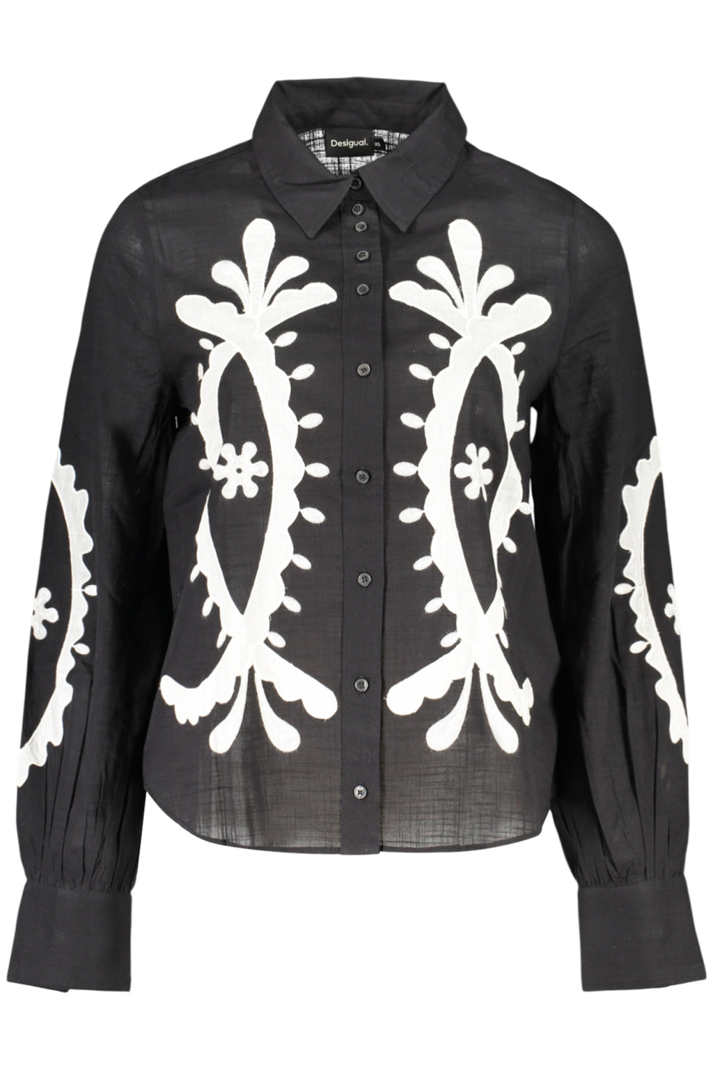 DESIGUAL CAMICIA MANICHE LUNGHE DONNA NERO
