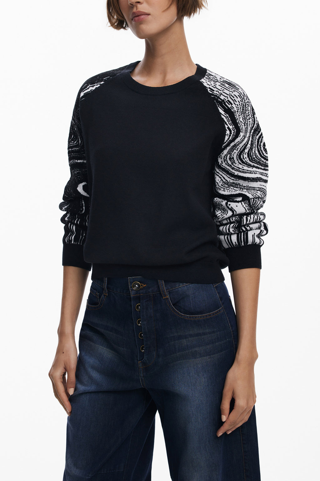 DESIGUAL MAGLIA DONNA NERO