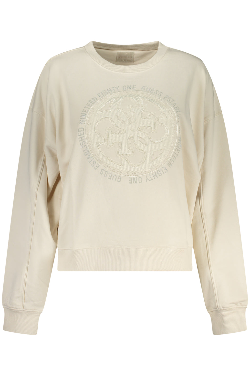 GUESS JEANS FELPA SENZA ZIP DONNA BIANCO
