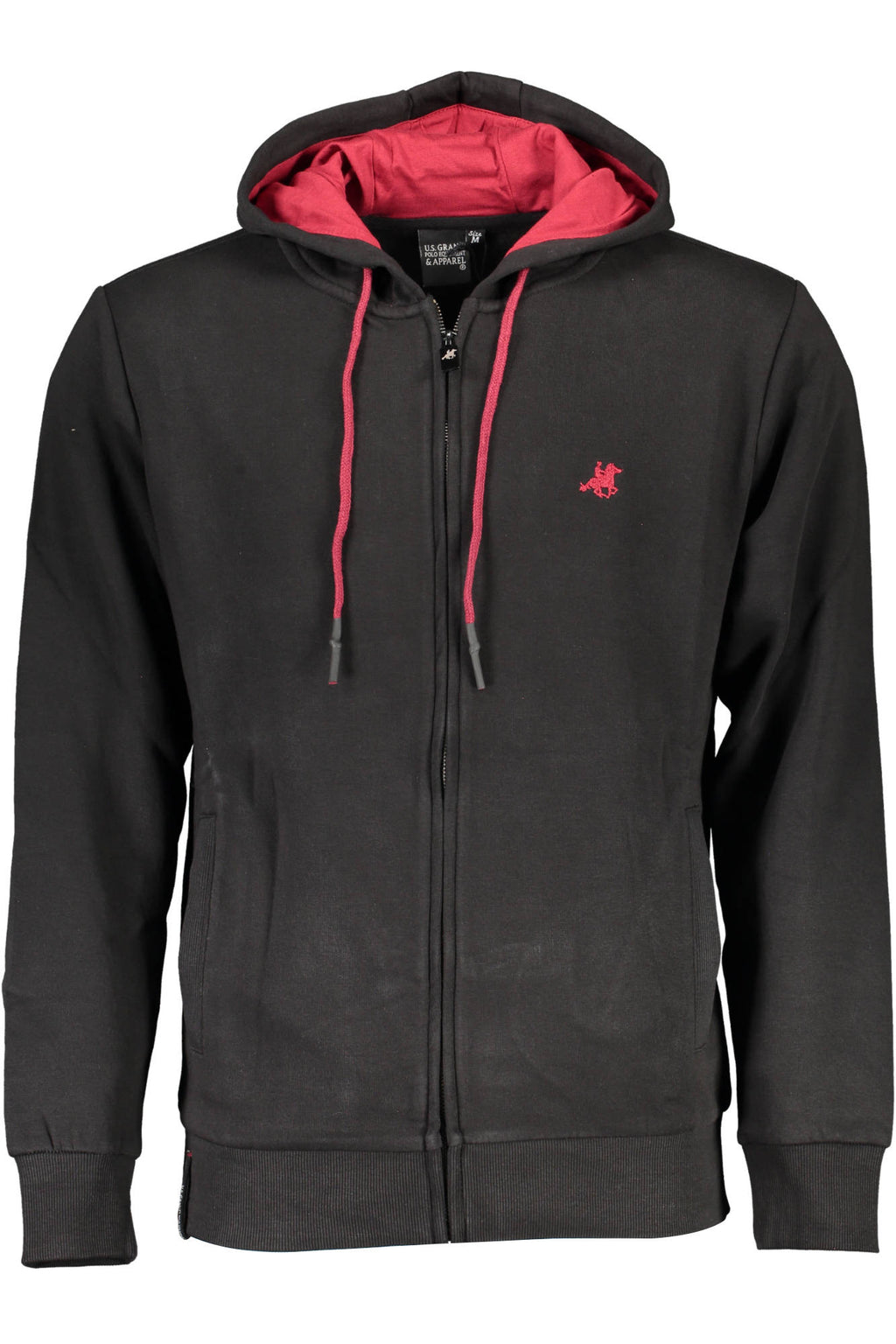 U.S. GRAND FELPA CON ZIP UOMO NERO